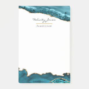 Post-it® Sarcelle - Géode de turquoise et d'or Agate Entrep