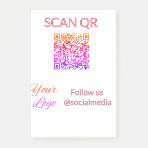 Post-it® Scanner pour afficher le menu restaurant hôtel QR