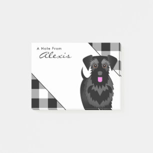 Post-it® Schnauzer noir à la feuille de buffle avec langue