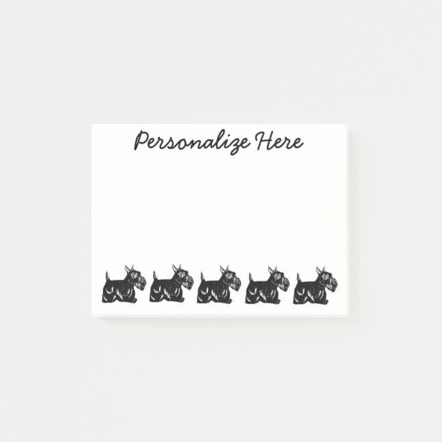 Post-it® Scottie Dogs Notes postit® personnalisées 4 x 3 (Devant)