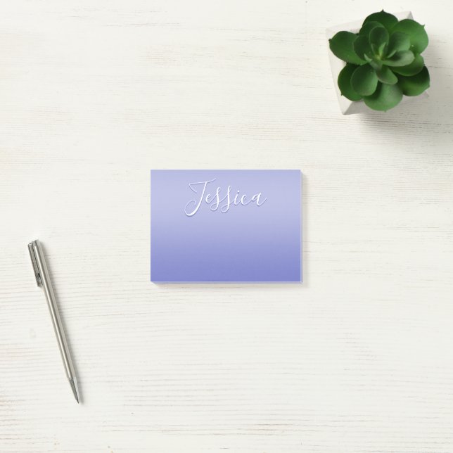 Post-it® Script cursif modifiable | Violet blanc et violet (Bureau)