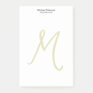 Post-it® Script de calligraphie Monogramme initial moderne