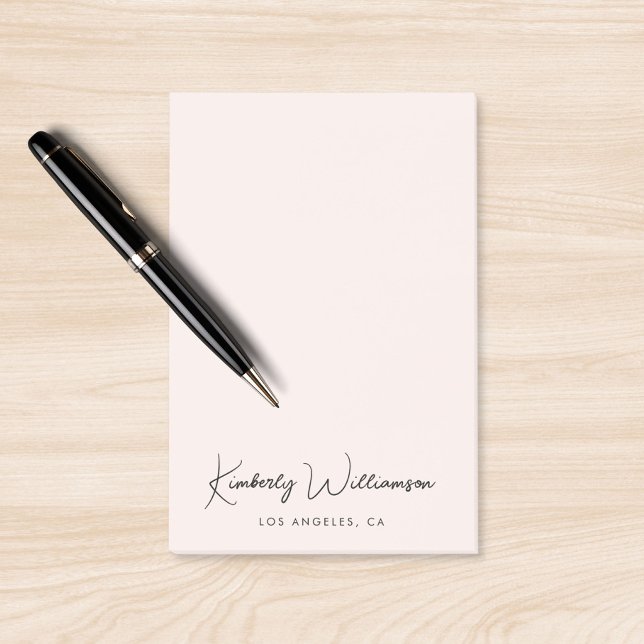 Post-it® Script de signature chic rose (Créateur téléchargé)