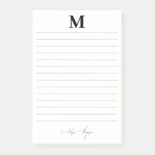Post-it® Script de signature personnelle Linked Initial & N