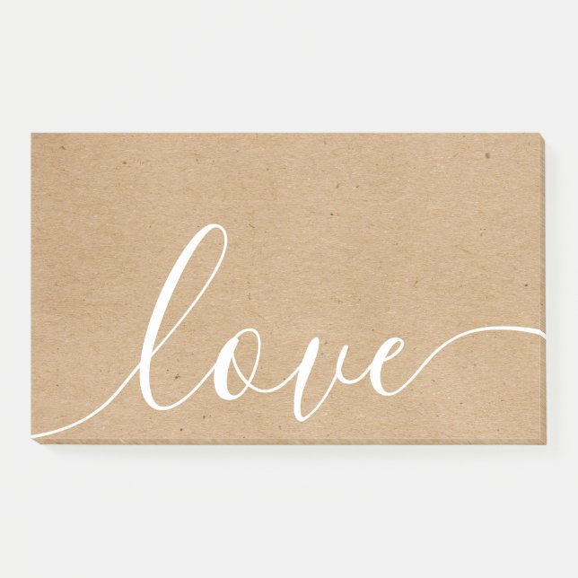 Post-it® Script Kraft Rustique Amour (Devant)
