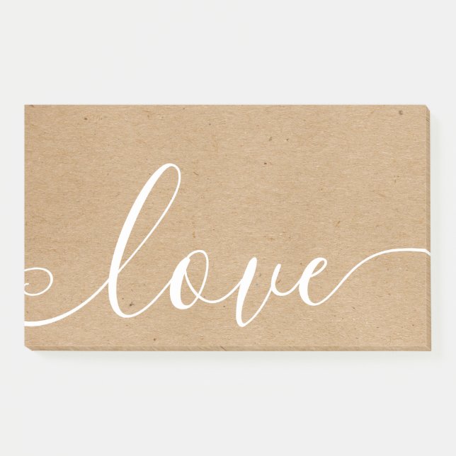 Post-it® Script Kraft Rustique Amour (Devant)