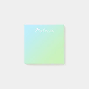 Post-it® Script moderne Aqua Blue Green Ombre