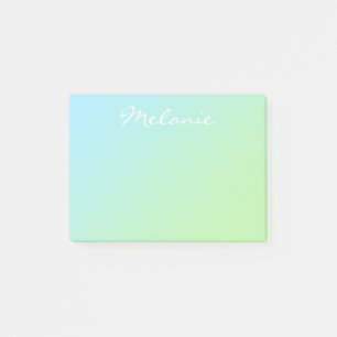 Post-it® Script moderne Aqua Blue Green Ombre
