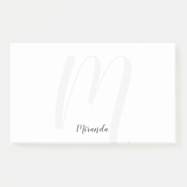 Post-it® Script moderne Monogramme personnalisé et nom (Devant)