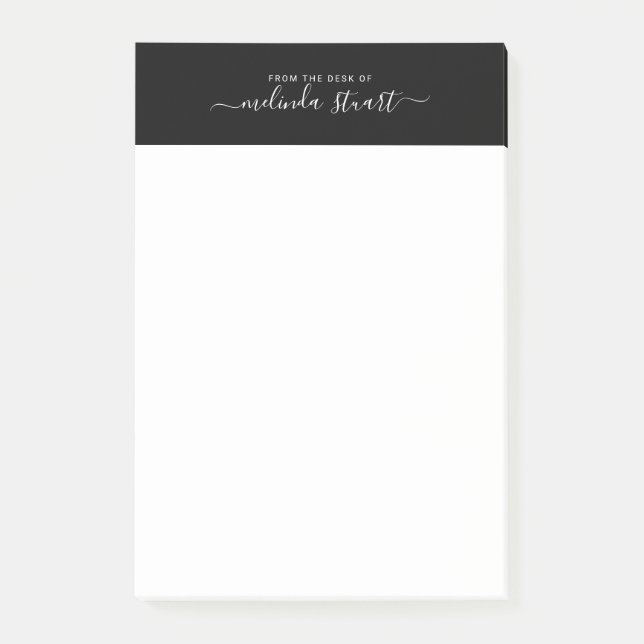 Post-it® Script moderne professionnel noir et blanc (Devant)