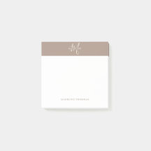 Script Monogramme Beige Chaud