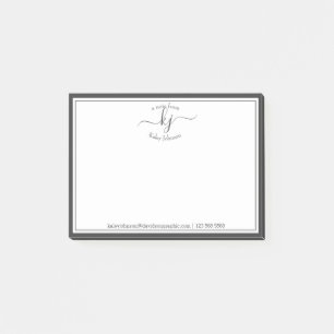 Post-it®  Script Monogramme Blanc Gris Du Bureau De Post-