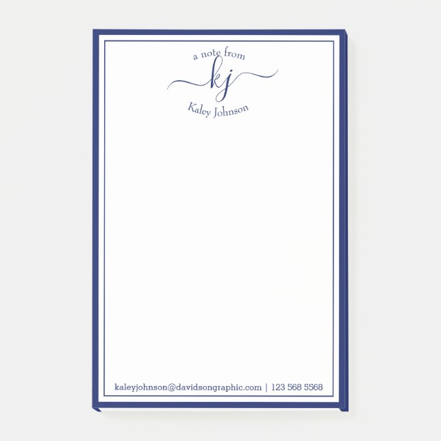 Post-it® Script Monogramme De La Marine Du Bureau De La Not (Devant)