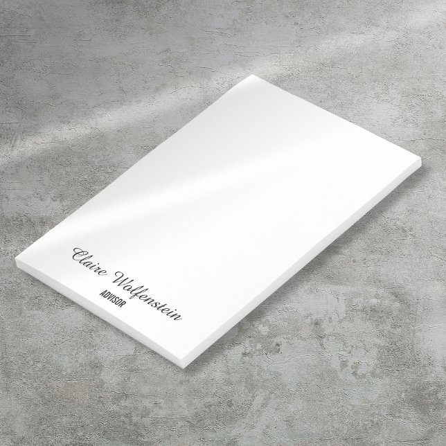Post-it® Script simple élégant Black White Post il note (Simple Elegant Script Black White Post it Notes)