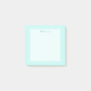 Post-it® Script Turquoise de bordure blanche moderne