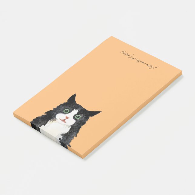 Post-it® Scruffy tuxedo cat (Incliné)