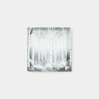 Post-it® Serene Birchwood Forest Desk Notes - Post-It Notes