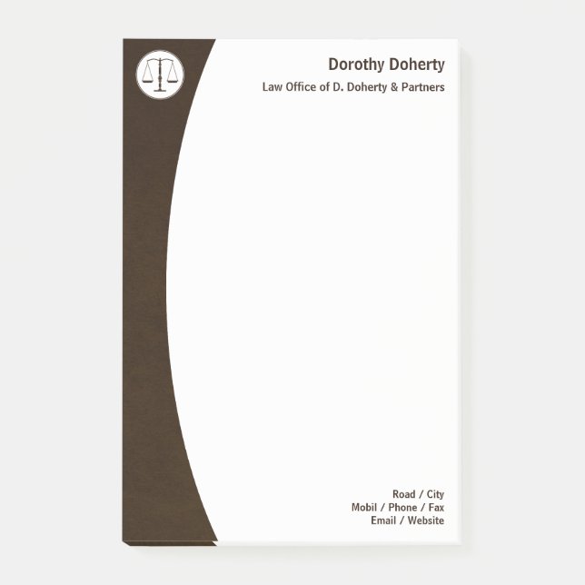 Post-it® Service juridique des échelles de justice (Devant)