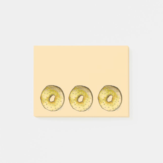 Post-it® Sesame Seed Bagel NYC Bagels Post It Notes (Devant)