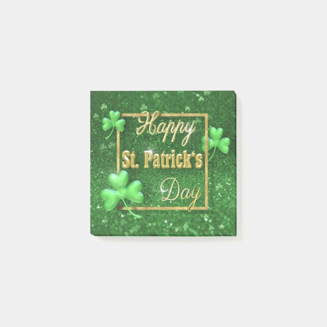 Post-it® Shamrock d'or de la Saint-Patrick (Devant)