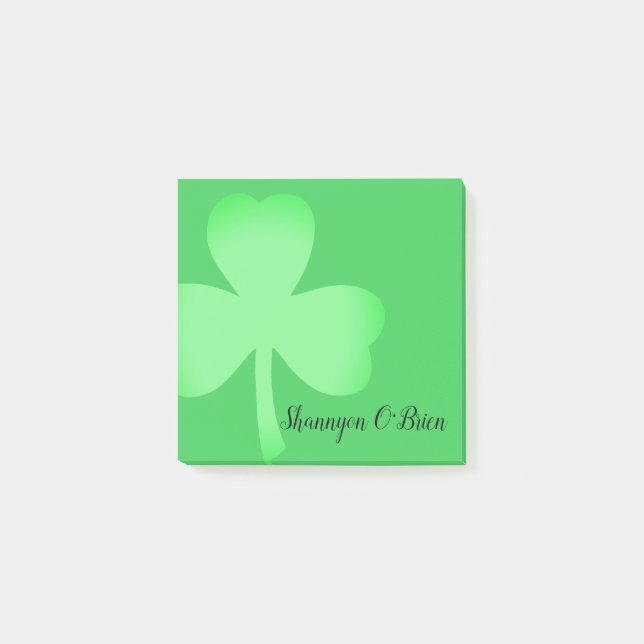 Post-it® Shamrock Green Modern Script Nom Monogramme 3x3 (Devant)