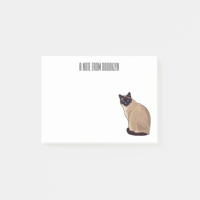 Post-it® Siamese cat cartoon (Devant)
