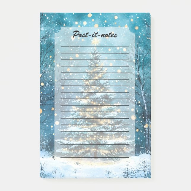 Post-it® Silent Night Glow Bright Christmas Forest Tree (Devant)