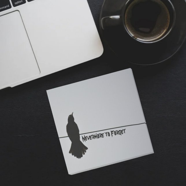 Post-it® Silhouette corbeau noir sur gris (Créateur téléchargé)