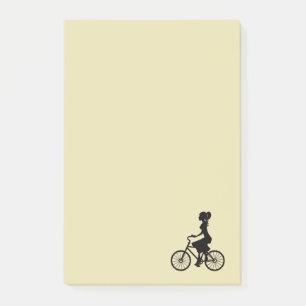 Post-it® Silhouette cycliste pour fille rétro