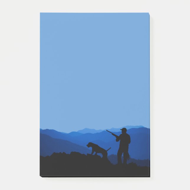 Post-it® Silhouette de chasseur et de chien avec des (Devant)