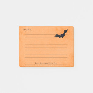 Post-it® Silhouette de chauve-souris d'Halloween sur Orange