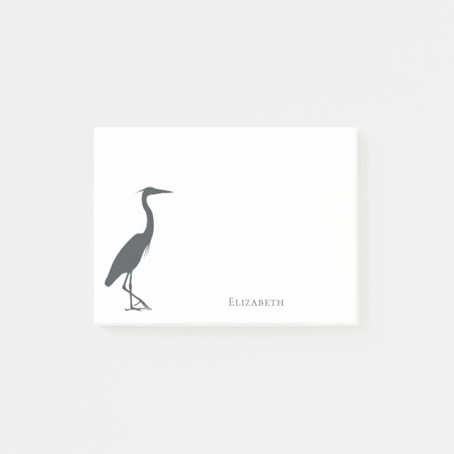 Post-it® silhouette Great Blue Heron Egret personnalisé (Devant)