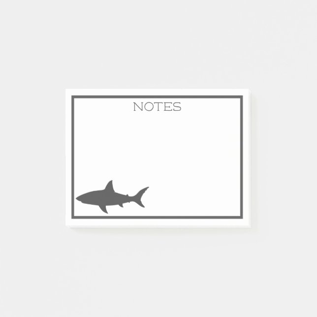 Post-it® Silhouette grise nautique de requin (Devant)
