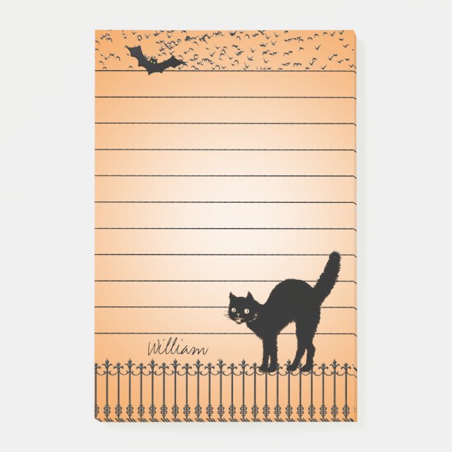 Post-it® Silhouettes de vacances Halloween Chat noir, chauv (Devant)