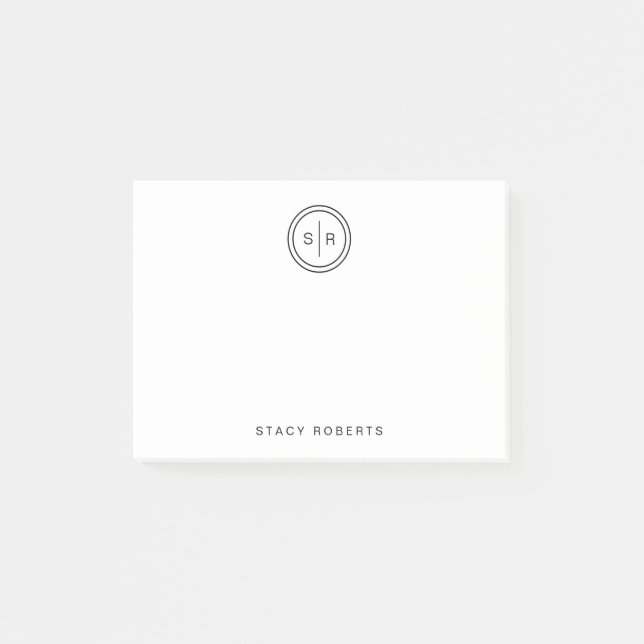 Post-it® Simple 2 cercle initial Monogramme (Devant)