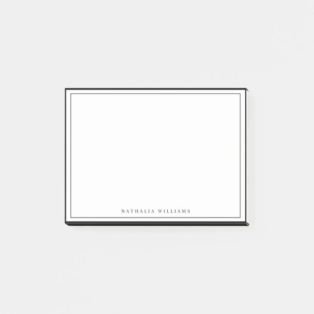 Post-it® Simple Basic Personalize Black Border Stationery (Devant)