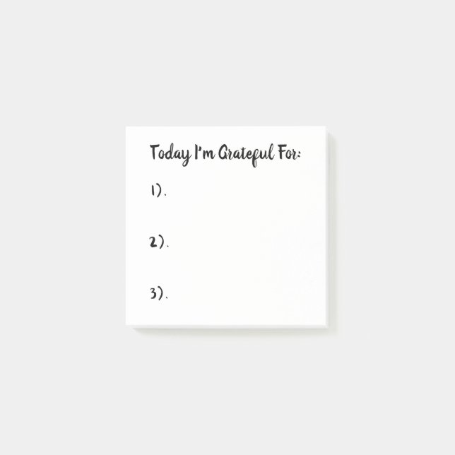 Post-it® Simple Gratitude blanche et noire (Devant)