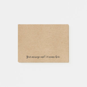 Post-it® Simple Kraft Rustique Message Personnalisé