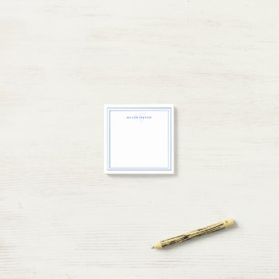 Post-it® Simple Marine Bleu Minimaliste Monogramme Deux Fro