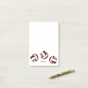 Post-it® simple marron gris volleyballs w nom du joueur