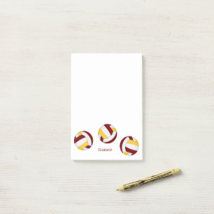 Post-it® simple marron or volleyballs w nom du joueur