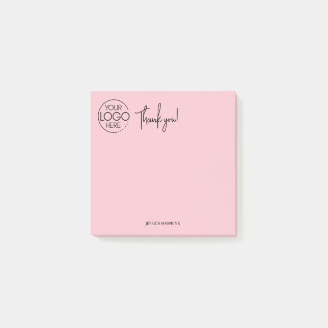 Post-it® Simple Merci de papeterie personnelle rose (Devant)