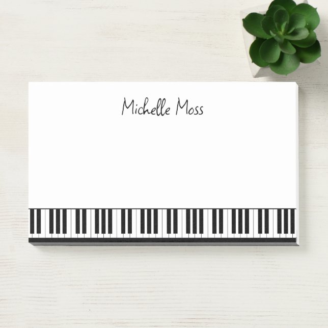 Post-it® Simple mignon musical noir blanc clavier de piano (Bureau)