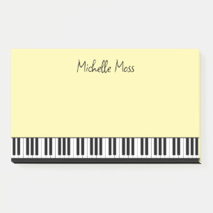 Post-it® Simple mignon musical Piano Clavier Pale Jaune