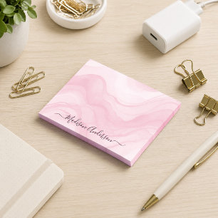 Post-it® Simple Minimaliste Rose Aquarelle Personnalisé