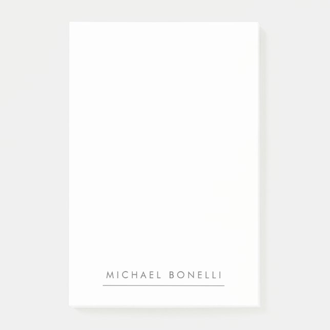 Post-it® Simple minimaliste simple élégant blanc moderne (Devant)