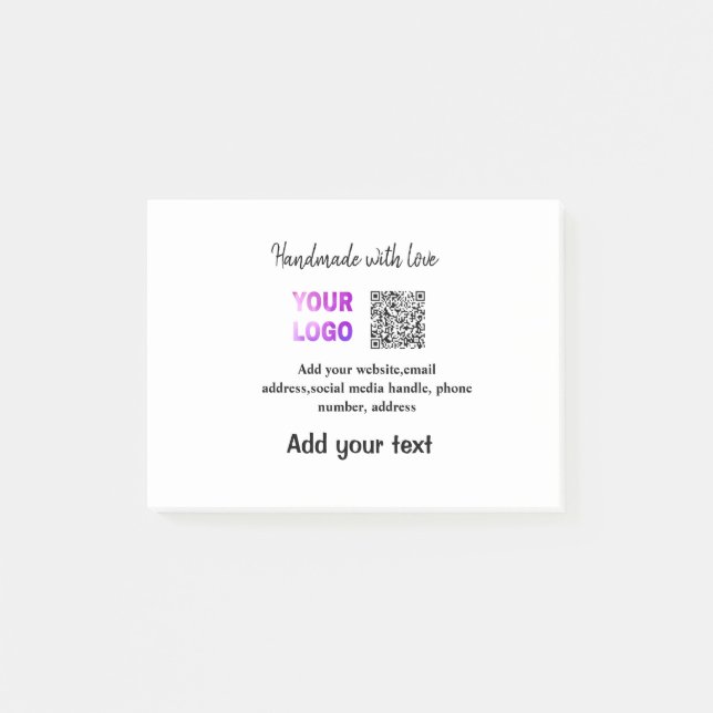 Post-it® Simple minimum q r code ajouter logo code d'analys (Devant)