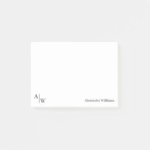 Post-it® Simple Professionnel 2 Monogramme initial Noir