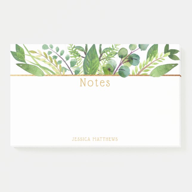 Post-it® Simplement Chic Green & Gold Foil Note Pad (Devant)