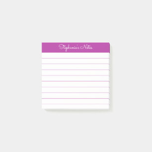 Post-it® Simplement Moderne Rose Foncé Personnalisé Ligné
